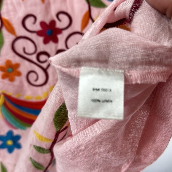 Sister Mary Mexican-Inspired Cotton Linen Embroidered Dress, S - Picture 8 of 9